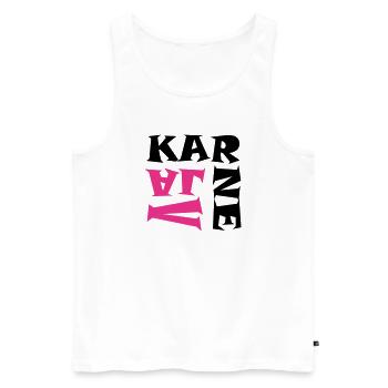 Karneval in Pink/Schwarz - Männer Premium Bio Tank Top - Weiß - Vorne - Michal (187cm)