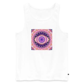 Kaleidoskopisches Augenmandala - Männer Premium Bio Tank Top - Weiß - Vorne - AI Model Male 178 light (178cm)