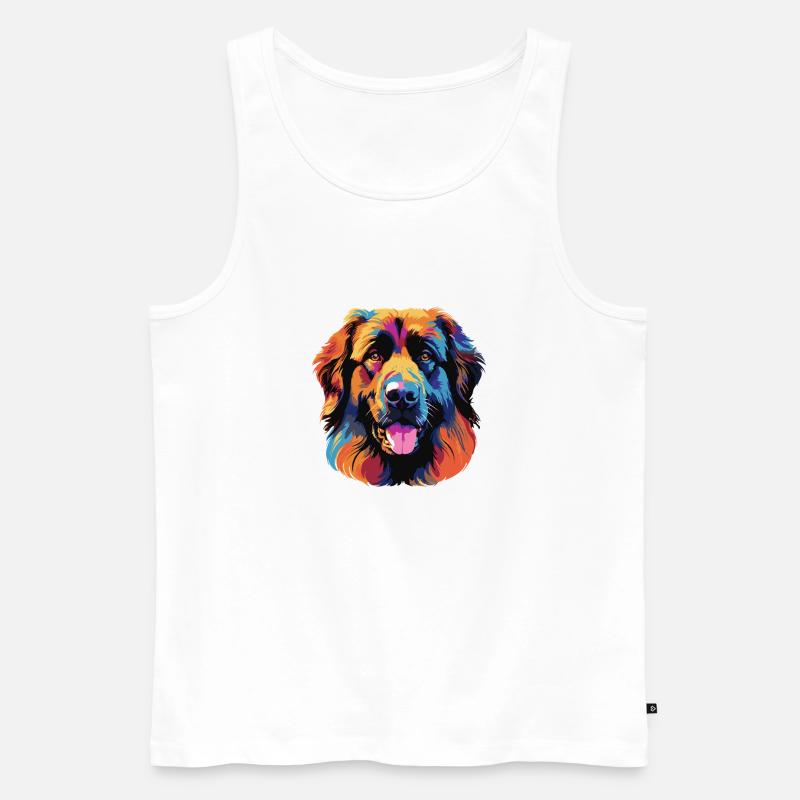 Farbexplosion Hundeporträt - Männer Premium Bio Tank Top - Weiß