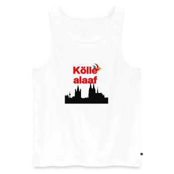 ÖLLE ALAF ! 🃏COLOGNE JECK, CARNAVAL, SESSION, KÖLSCH - Débardeur bio Premium Homme - blanc - Devant - AI Model Male 178 light (178cm)