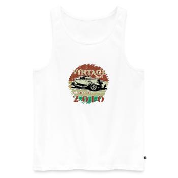 16. Geburtstag - Klassiker - Vintage since 02/2010 - Männer Premium Bio Tank Top - Weiß - Vorne - Michal (187cm)