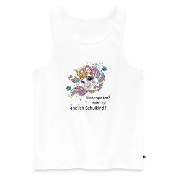 Enfin écolier - Débardeur bio Premium Homme - blanc - Devant - Michal (187cm)