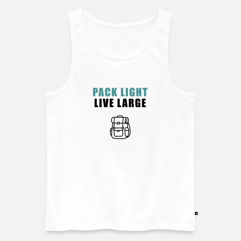Pack Light Live Large Backpack - Männer Premium Bio Tank Top - Weiß