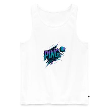 Tischtennis – Tennistisch - Männer Premium Bio Tank Top - Weiß - Vorne - Michal (187cm)