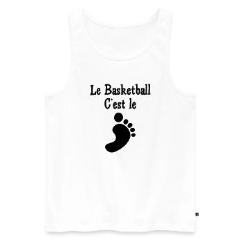 Basketball is the foot - Men's Premium Organic Tank Top - white - Front - Michal (187cm)