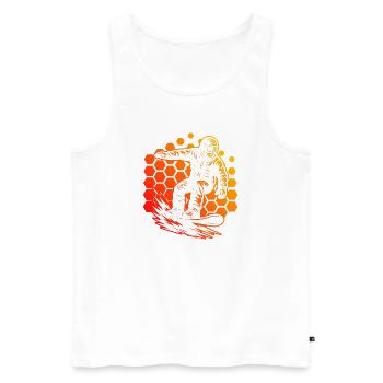 I love snowboard cool motif for snowboard - Men's Premium Organic Tank Top - white - Front - Michal (187cm)