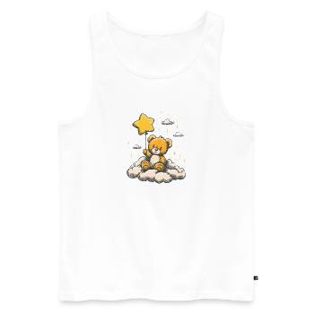 Cuddly teddy with star balloon - Men's Premium Organic Tank Top - white - Front - AI Model Male 178 light (178cm)