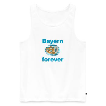 BAYERN FOREVER, BREZNLOVE, WEISSWURST, A MSSS BIER - Männer Premium Bio Tank Top - Weiß - Vorne - Michal (187cm)