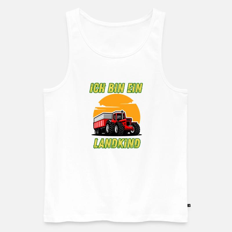 Traktor - Ich bin ein Landkind - Männer Premium Bio Tank Top - Weiß