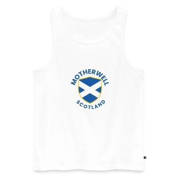 Motherwell Scotland Shield - Men's Premium Organic Tank Top - white - Front - AI Model Male 178 light (178cm)