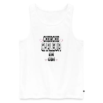 Suche nach Druck auf einen unbefristeten Vertrag - Männer Premium Bio Tank Top - Weiß - Vorne - AI Model Male 178 light (178cm)