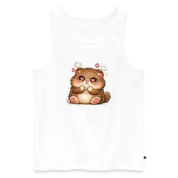 Kitten with heart eyes - Men's Premium Organic Tank Top - white - Front - AI Model Male 178 light (178cm)