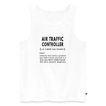 Air traffic controller funny noun definition - Men's Premium Organic Tank Top - white - Front - AI Model Male 178 light (178cm)