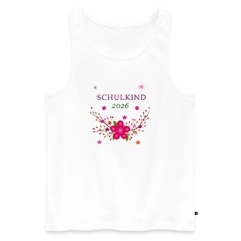 Schulkind 2026  - Männer Premium Bio Tank Top - Weiß - Vorne - Michal (187cm)