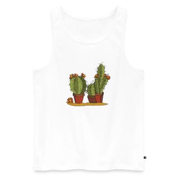 Flowers - Men's Premium Organic Tank Top - white - Front - Michal (187cm)
