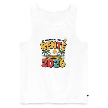 Pension Pensioner Retirement 2026 Man & Woman - Men's Premium Organic Tank Top - white - Front - Michal (187cm)