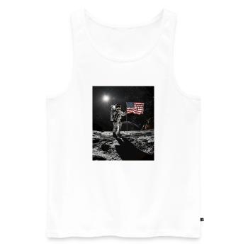 Astronaute sur la lune - Débardeur bio Premium Homme - blanc - Devant - Michal (187cm)