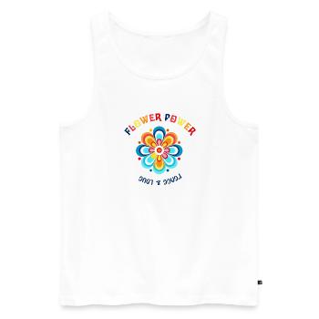 Flower Power Color Blossom Design - Men's Premium Organic Tank Top - white - Front - AI Model Male 178 light (178cm)