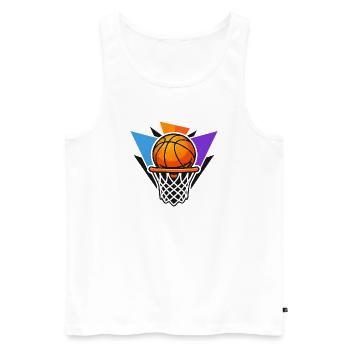 Basketball-Basketball-Basketball-Grafik-Dunk-Kunst - Männer Premium Bio Tank Top - Weiß - Vorne - AI Model Male 178 light (178cm)