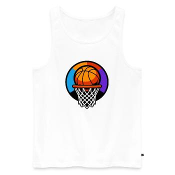 Basketball Hoop Ball Icon Graphic - Men's Premium Organic Tank Top - white - Front - Michal (187cm)