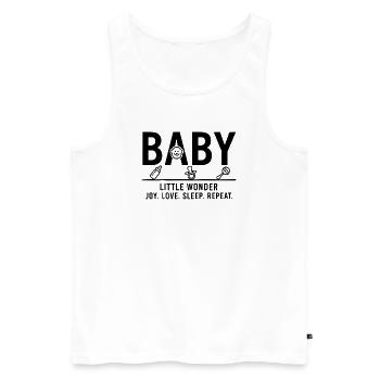 Baby Little Wonder Design minimaliste - Débardeur bio Premium Homme - blanc - Devant - AI Model Male 178 light (178cm)