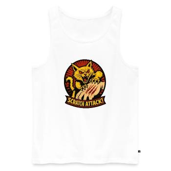 Attaque à griffures Griffes de chat en colère Conception - Débardeur bio Premium Homme - blanc - Devant - AI Model Male 178 light (178cm)