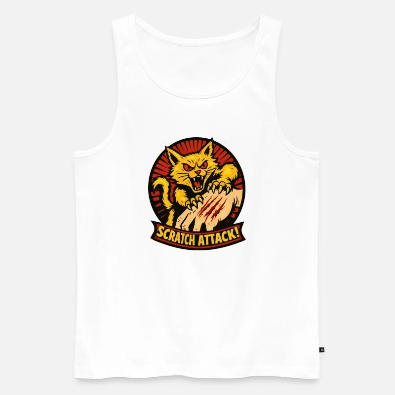 Scratch Attack Wütende Katzenklauen-Design - Männer Premium Bio Tank Top - Weiß
