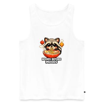 Nouilles ramen avant Moods Raccoon - Débardeur bio Premium Homme - blanc - Devant - Michal (187cm)