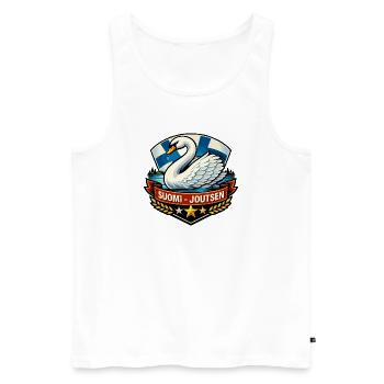Suomi – Joutsen - Men's Premium Organic Tank Top - white - Front - Michal (187cm)