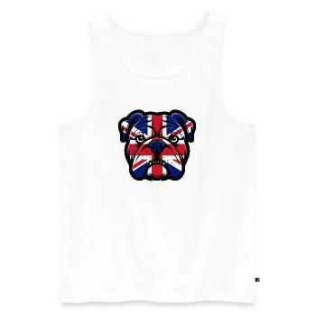 Union Jack Bulldoggen-Porträt - Männer Premium Bio Tank Top - Weiß - Vorne - Michal (187cm)