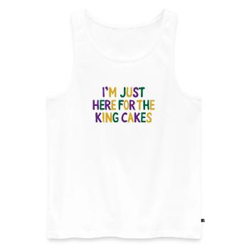 I'm Just Here for the King Cakes Mardi Gras Fun - Men's Premium Organic Tank Top - white - Front - Michal (187cm)