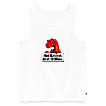 Not Extinct Just Offline Dino - Men's Premium Organic Tank Top - white - Front - AI Model Male 178 light (178cm)