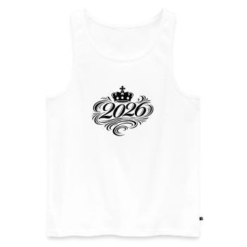 2026 Edel - Männer Premium Bio Tank Top - Weiß - Vorne - Michal (187cm)