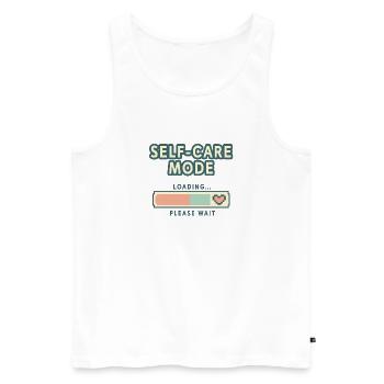 Self-Care Mode Loading - Retro Pixel Edition - Men's Premium Organic Tank Top - white - Front - AI Model Male 178 light (178cm)
