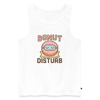 Donut Disturb – Sweet Sleep Mode - Men's Premium Organic Tank Top - white - Front - AI Model Male 178 light (178cm)