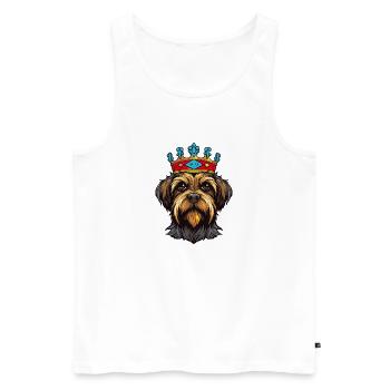 Chien Yorkshire King Animal - Débardeur bio Premium Homme - blanc - Devant - Michal (187cm)