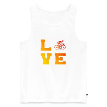 Message clair sur le vélo de route - Débardeur bio Premium Homme - blanc - Devant - Michal (187cm)
