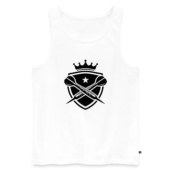 Blason de fléchettes Fléchettes - Débardeur bio Premium Homme - blanc - Devant - AI Model Male 178 light (178cm)