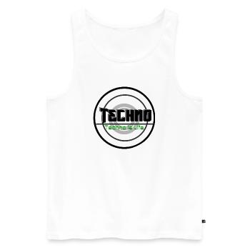 Techno Is Life Neon Logo - Männer Premium Bio Tank Top - Weiß - Vorne - AI Model Male 178 light (178cm)