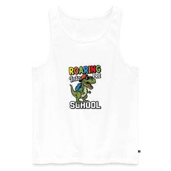 Brüllen in den Vorschul-Dinosaurier zurück zur Schule - Männer Premium Bio Tank Top - Weiß - Vorne - Michal (187cm)