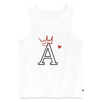 Herzkronen-Brief - Männer Premium Bio Tank Top - Weiß - Vorne - Michal (187cm)