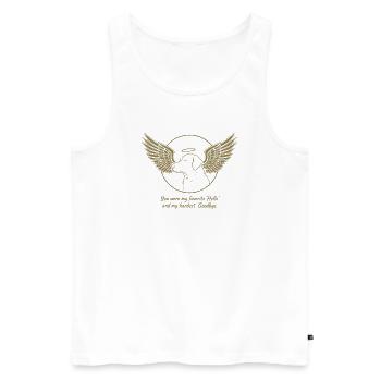 Labrador Angel in Dog Heaven Mourning Farewell - Men's Premium Organic Tank Top - white - Front - AI Model Male 178 light (178cm)