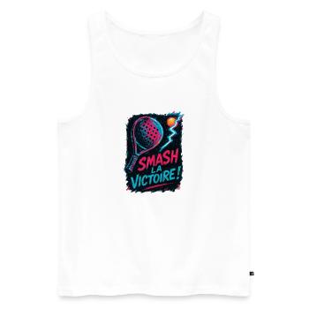 Smash the victory! Padel - Men's Premium Organic Tank Top - white - Front - AI Model Male 178 light (178cm)
