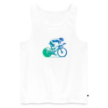 Super cadeau pour vélo de route - Débardeur bio Premium Homme - blanc - Devant - Michal (187cm)