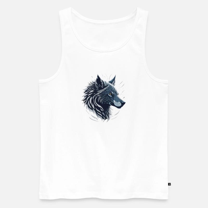 Blue Wolf - Männer Premium Bio Tank Top - Weiß