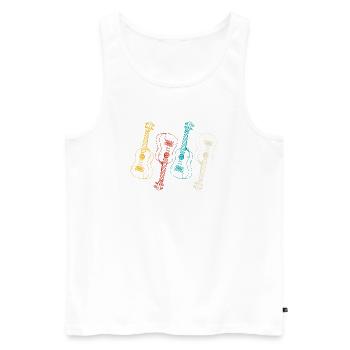 Hawaiian Ukulele Uke Retro Vintage - Männer Premium Bio Tank Top - Weiß - Vorne - Michal (187cm)