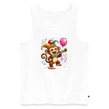 Singe de carnaval – Motif joyeux de carnaval - Débardeur bio Premium Homme - blanc - Devant - AI Model Male 178 light (178cm)