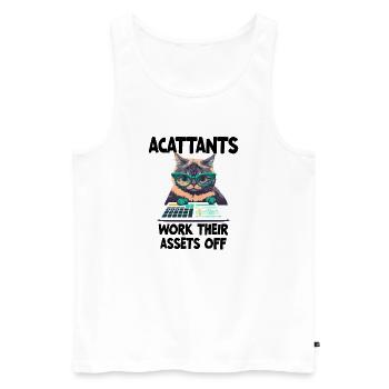 Lustige Buchhalter arbeiten ihr Vermögen ab - Männer Premium Bio Tank Top - Weiß - Vorne - Michal (187cm)