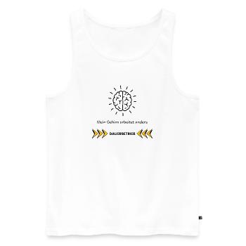 My Brain Works Differently – ADHD Focus Design - Men's Premium Organic Tank Top - white - Front - AI Model Male 178 light (178cm)