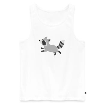 Style minimaliste de raton laveur coureur mignon - Débardeur bio Premium Homme - blanc - Devant - Michal (187cm)